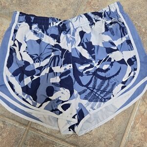 Nike Dri Fit Blue Patterned Women's Shorts Sz L